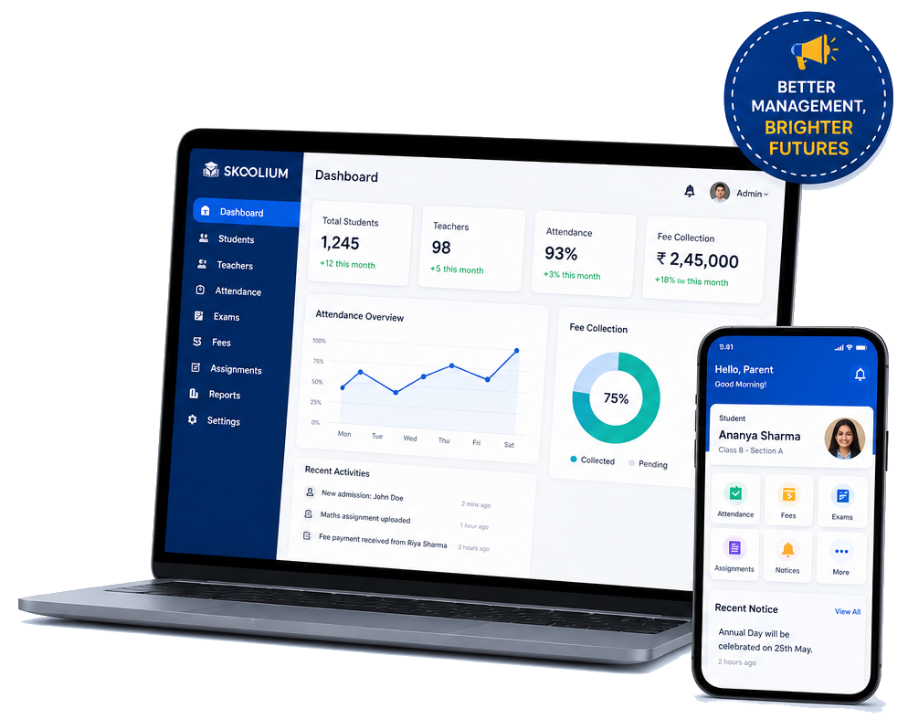 Skoolium Dashboard Mockup